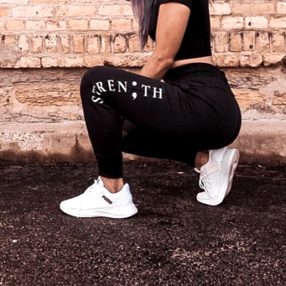 Black and white sweatpants pants